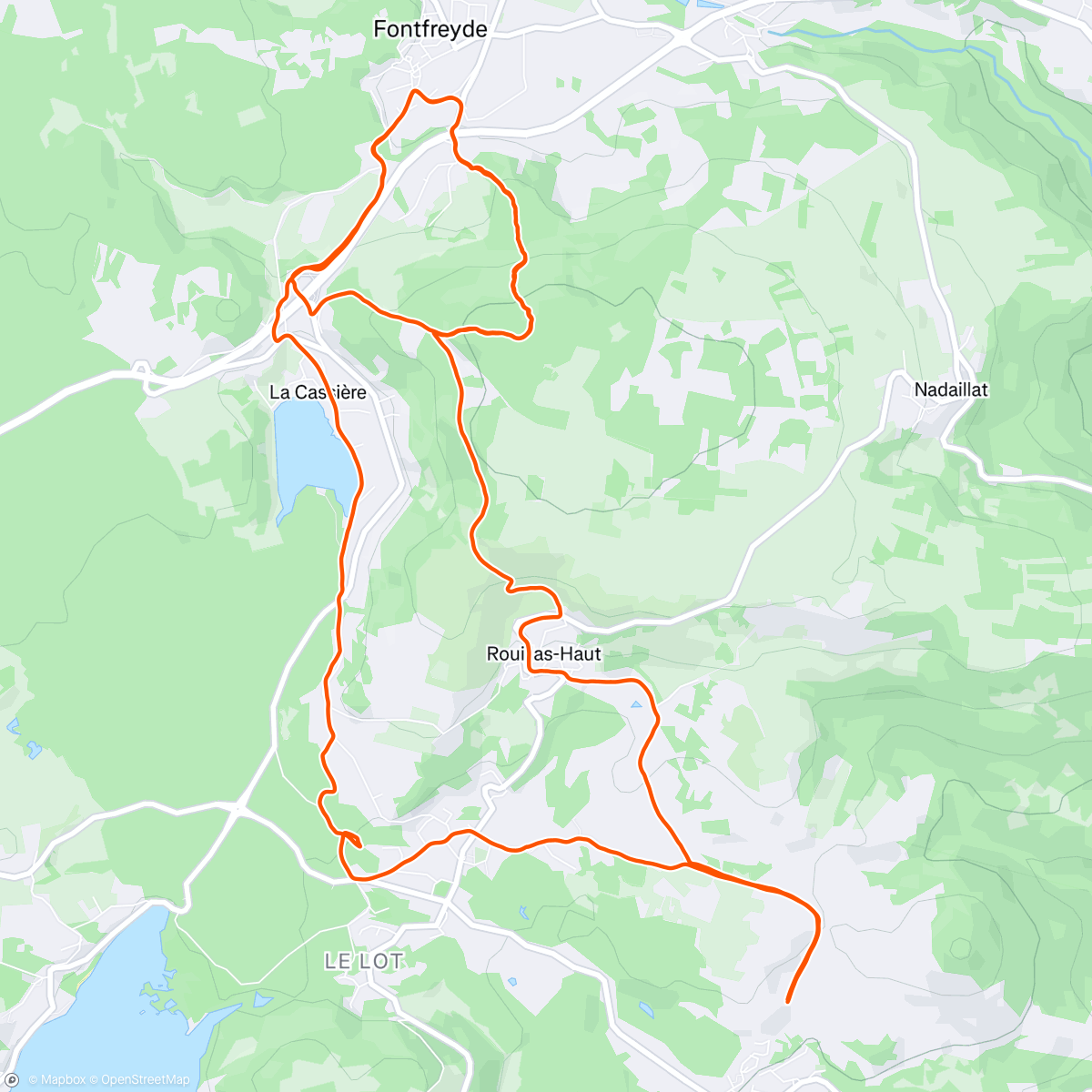 Map of the activity, Sortie VTT dans l'après-midi