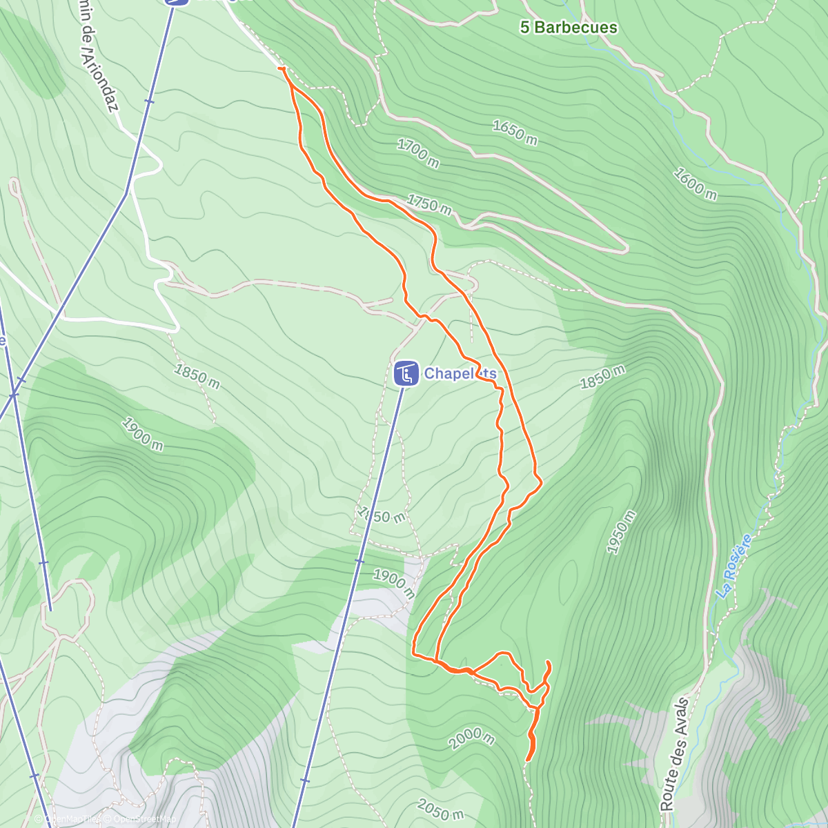 Map of the activity, Creux de l’ours 🏸