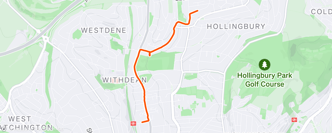 Map of the activity, Walk home from station