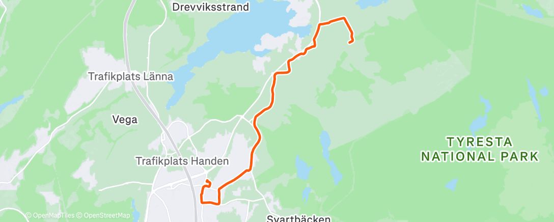Map of the activity, Transportjogg