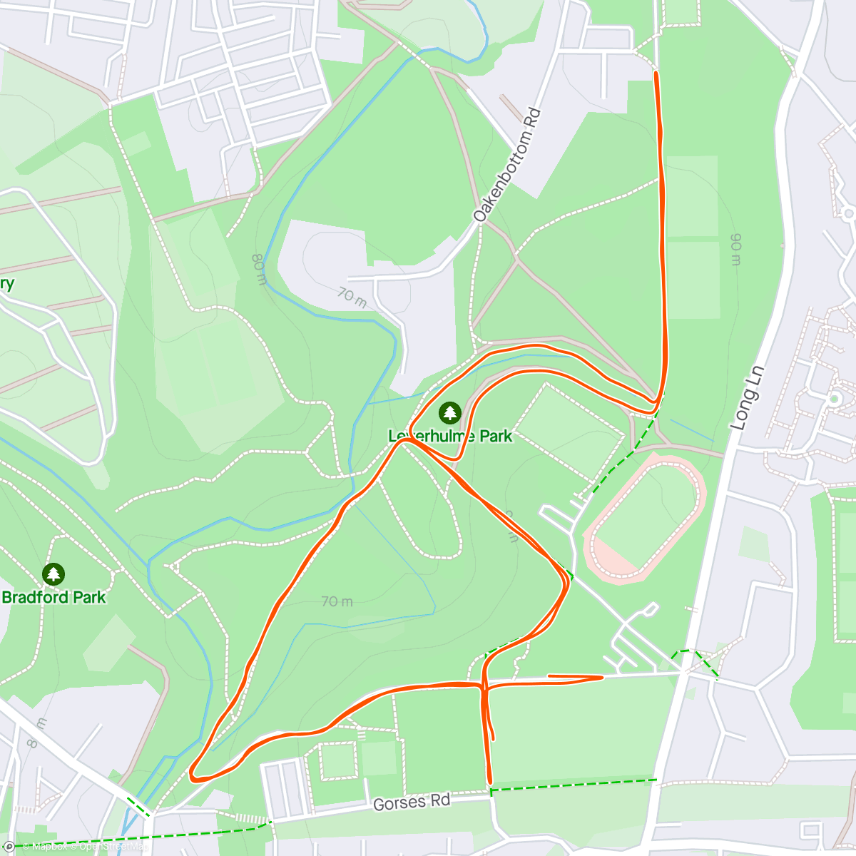Map of the activity, Bolton Parkrun #102
