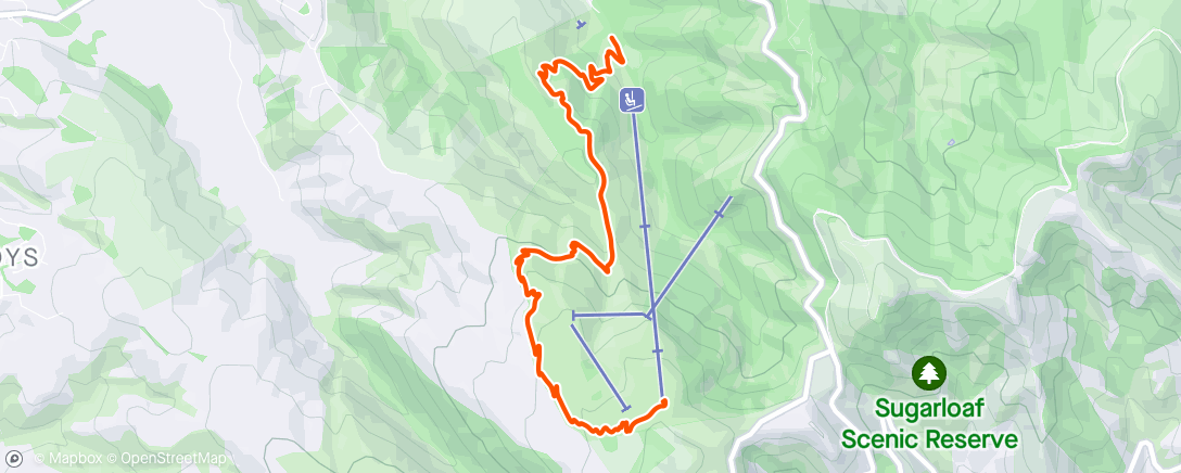 Mapa de la actividad, Lap 5 Green trails.