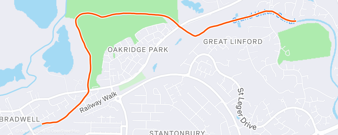 Map of the activity, ‘Fell over a dog’ run