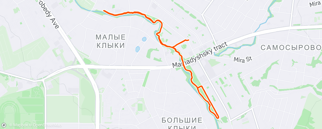 Map of the activity, Утренний забег