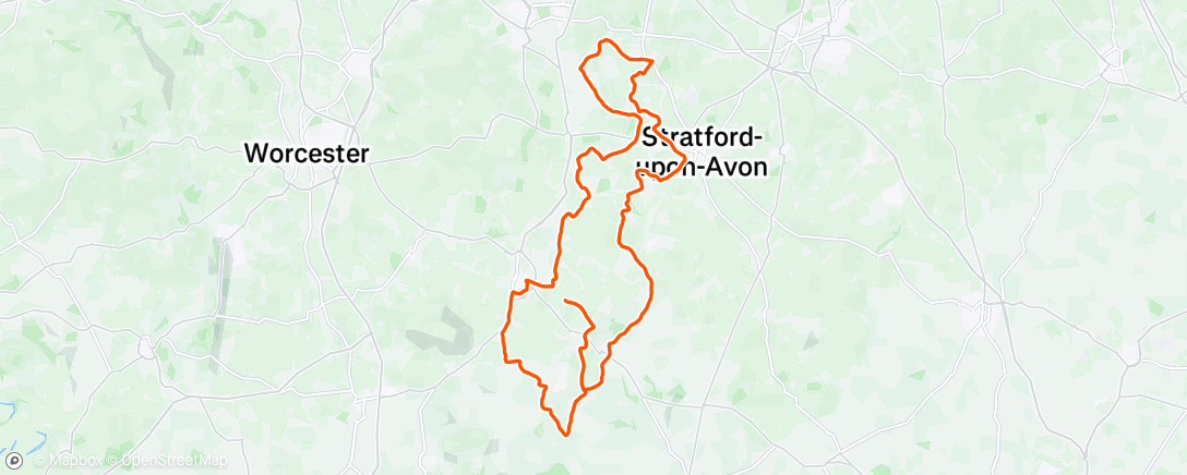 Map of the activity, Wednesday Wheelers Wooton Wawen wander