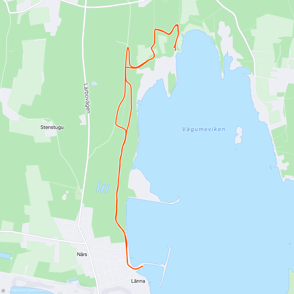 Map of the activity, Lunch Run