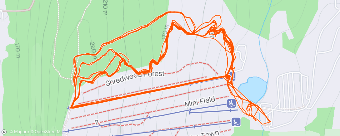 Map of the activity, Bike park laps with the boys