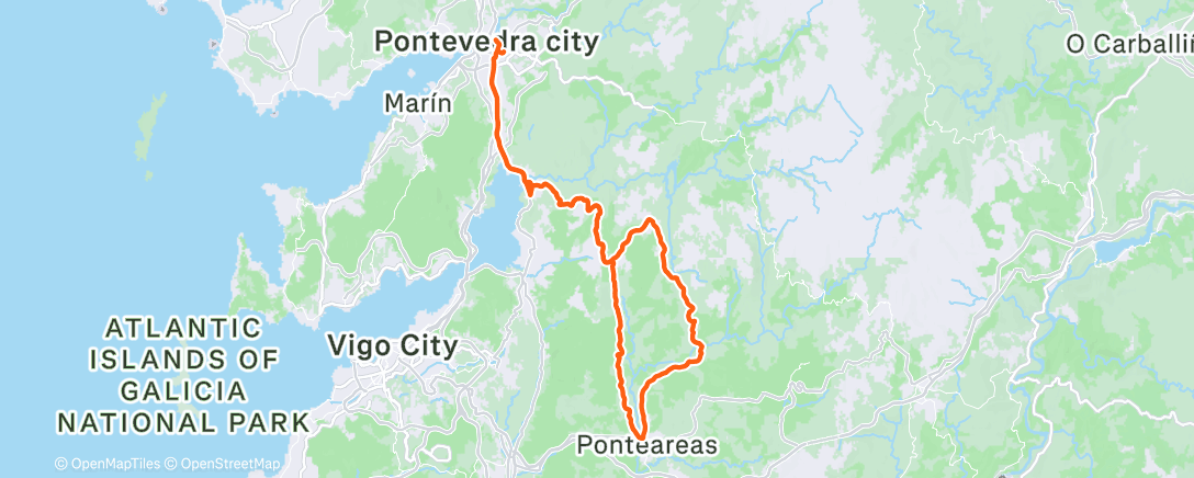 Map of the activity, Bicicleta por la mañana