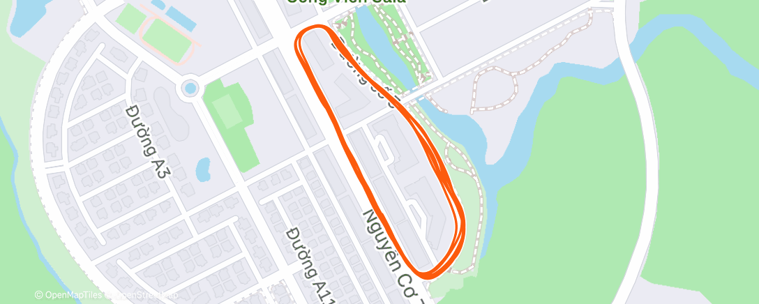 Map of the activity, Evening Run