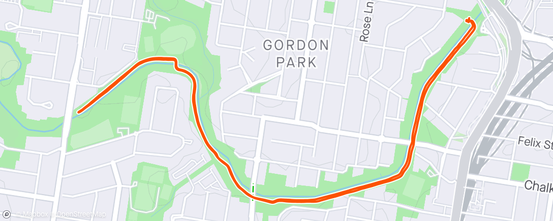 Map of the activity, This is what happens when you don't run or train for awhile. You slow down and walk a lot. Here endeth the lesson.