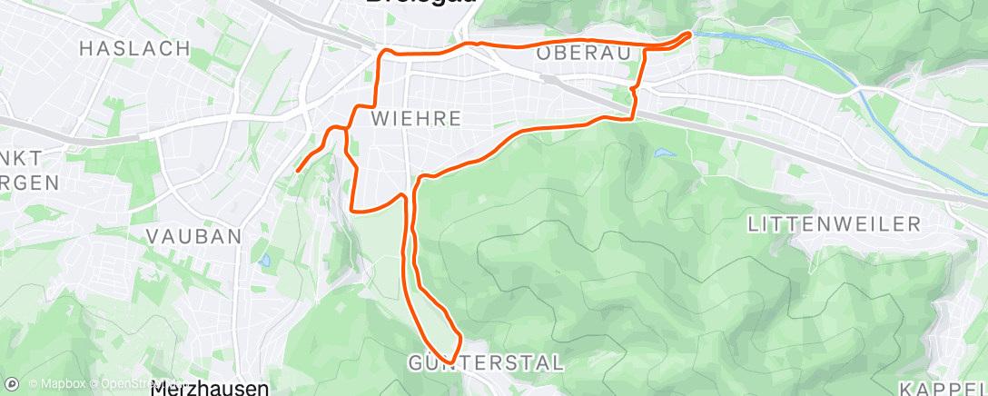 Map of the activity, Lauf am Nachmittag