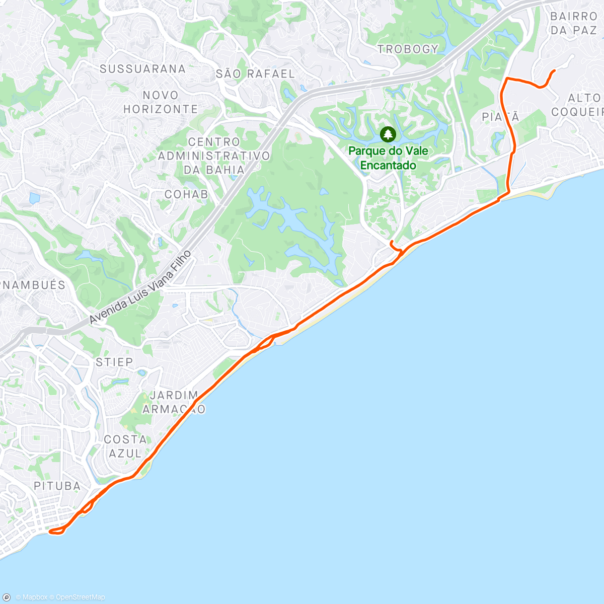 Mappa dell'attività Longão da Viração do Dia