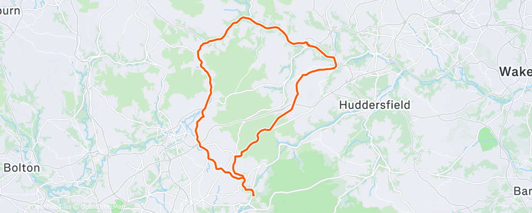 Map of the activity, Tri Club Ride - Reclamation rooms Uppermill Loop.