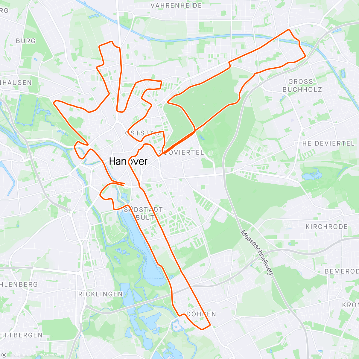 Map of the activity, Hannover Marathon