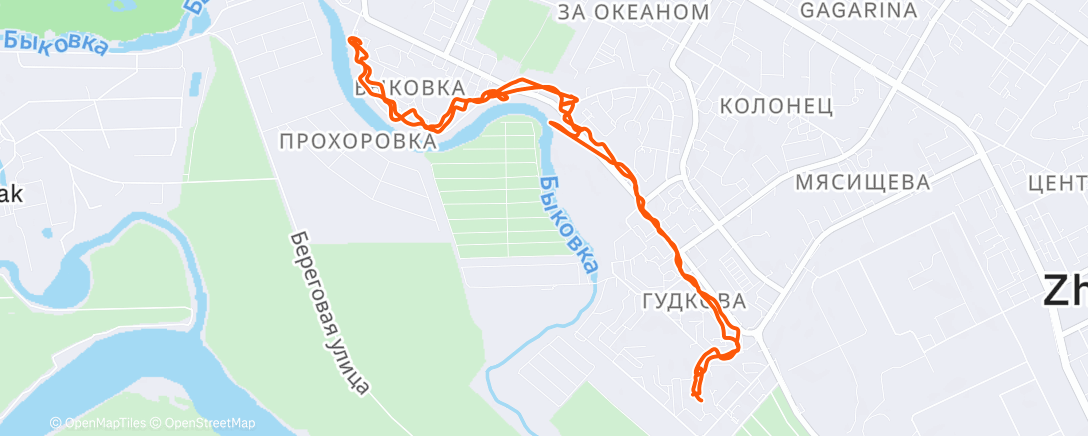 Map of the activity, Утренний забег