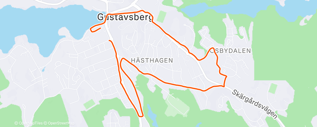 Map of the activity, Jogging