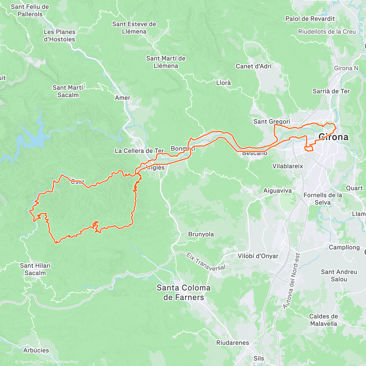 Map of the activity, Gravetseries cap al Subirà