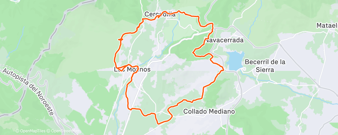 Map of the activity, Morning Mountain Bike Ride