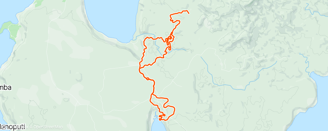 Map of the activity, Zwift - Z2 + 4 x Z3 in Makuri Islands