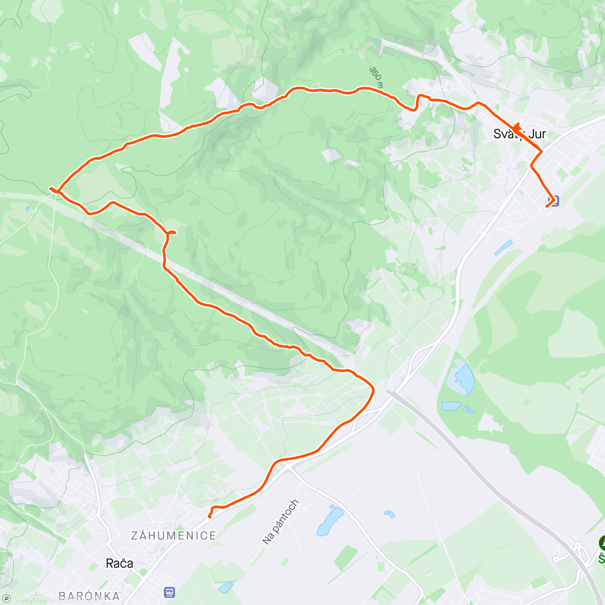 Map of the activity, Cez Sakrakopec, Biely kríž do Sv. Jura na hody 🥂