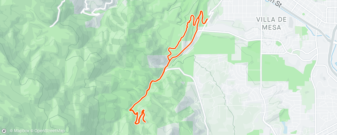 Map of the activity, Uphill tempos