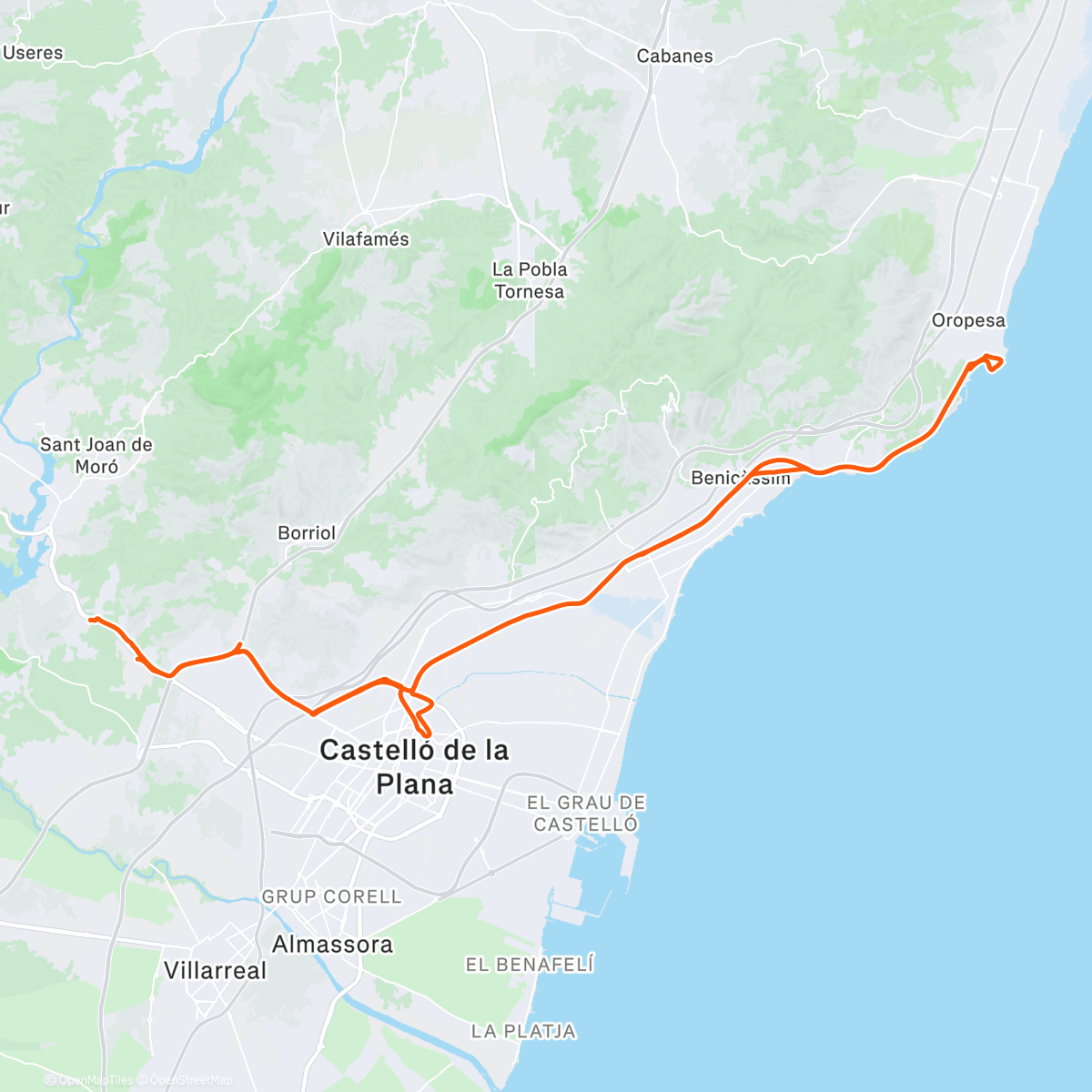 Map of the activity, Faro de Oropesa y almuerzo cumple 50😉gracias lloronas ❤️por estos momentos ❤️❤️