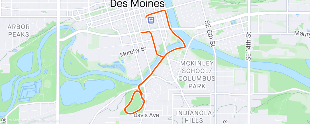 Map of the activity, 5 Miles for 5 Hours