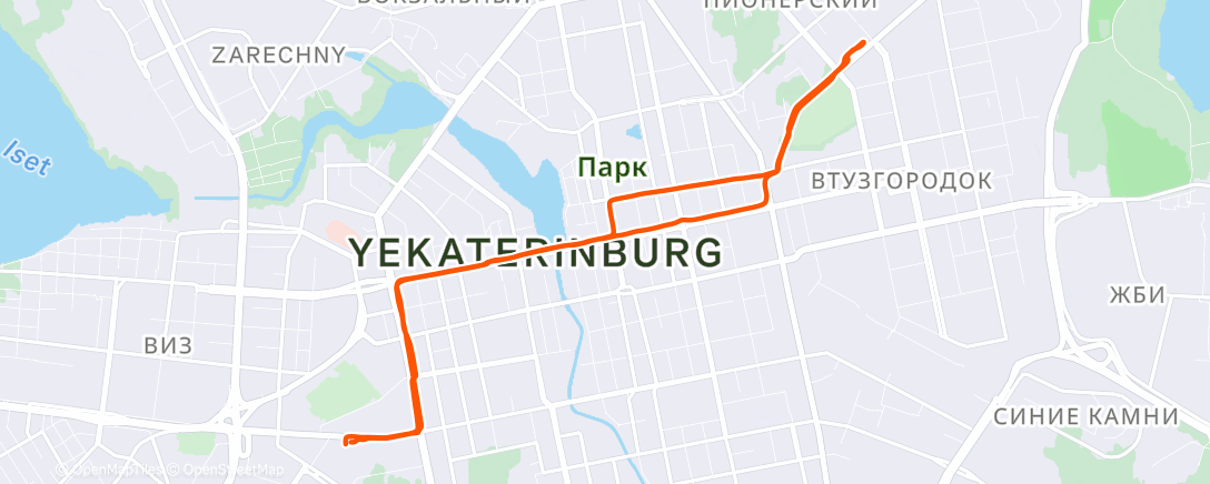 Map of the activity, Полуденный заезд