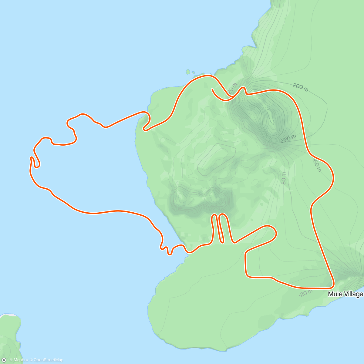 「Zwift - Race: Restart Happy Hour (D) on Volcano Flat in Watopia」活動的地圖