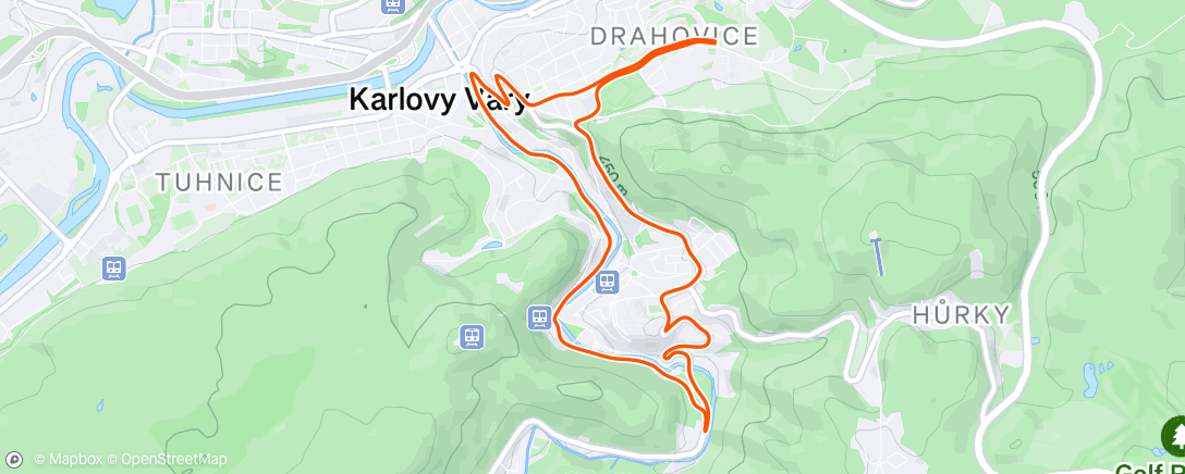 Map of the activity, 9 km @ 5:29/km, 100 up