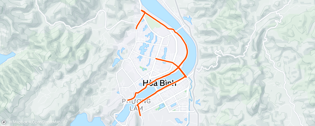 Map of the activity, Afternoon Run