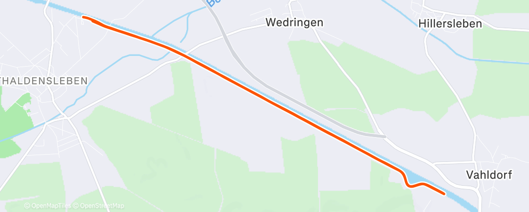 Map of the activity, Afternoon Run