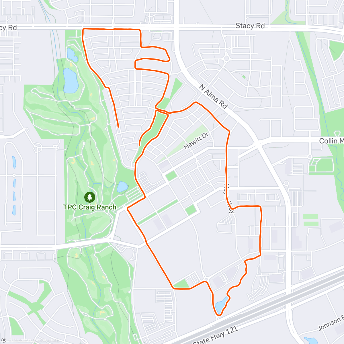 Map of the activity, Monday Run With CRRC