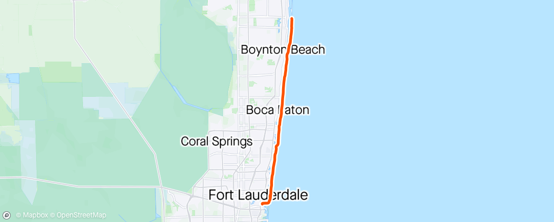 Map of the activity, Weewoo’s Ride To Lake Worth