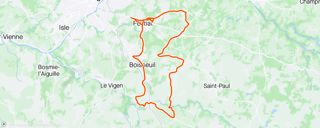 Map of the activity, Sortie vélo avec Angel