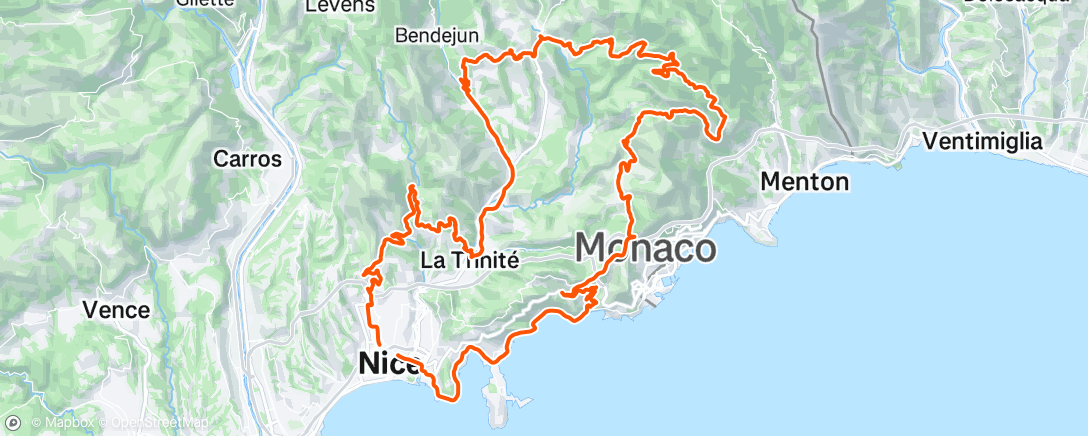 Map of the activity, Another bike shipped down to Nice. We back on the road for a banging arvo