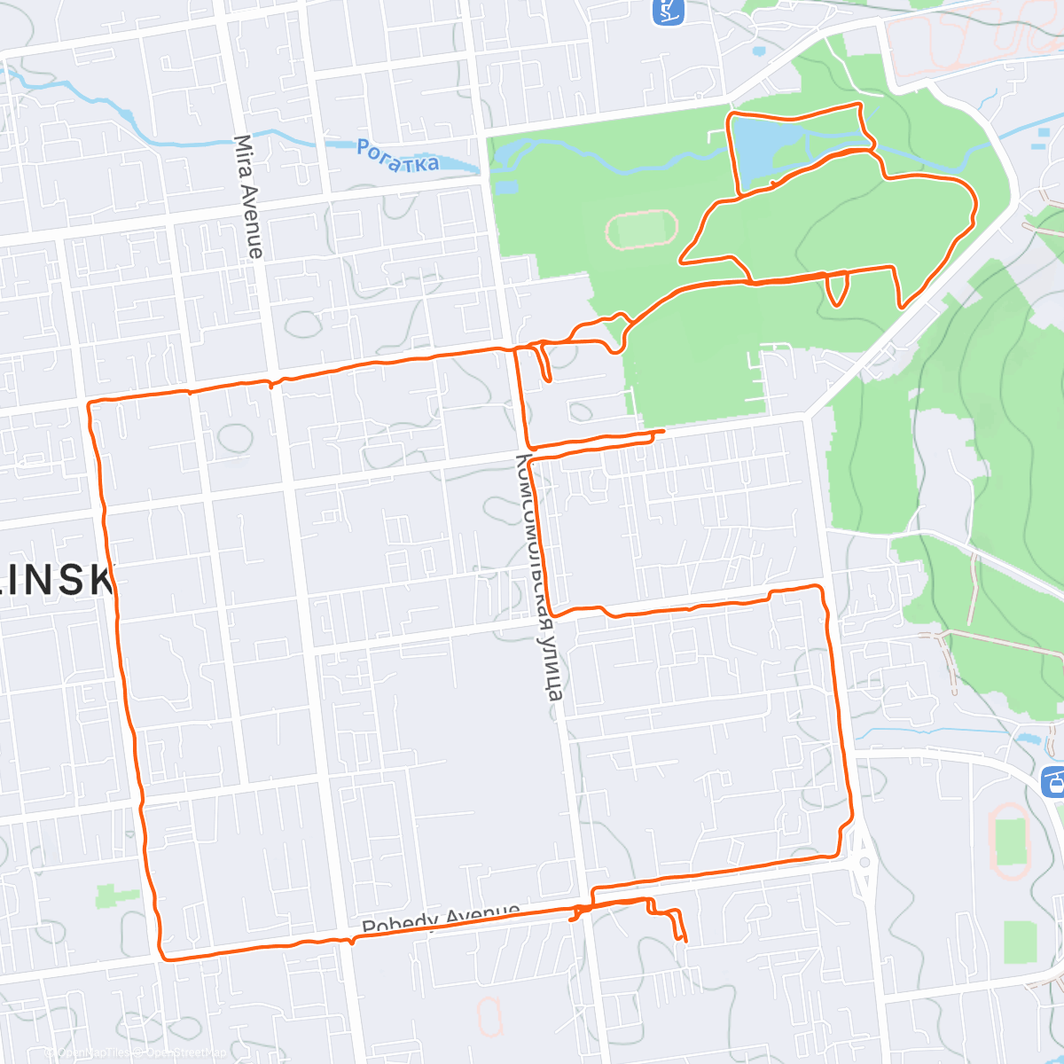 Карта физической активности (Дневной забег)