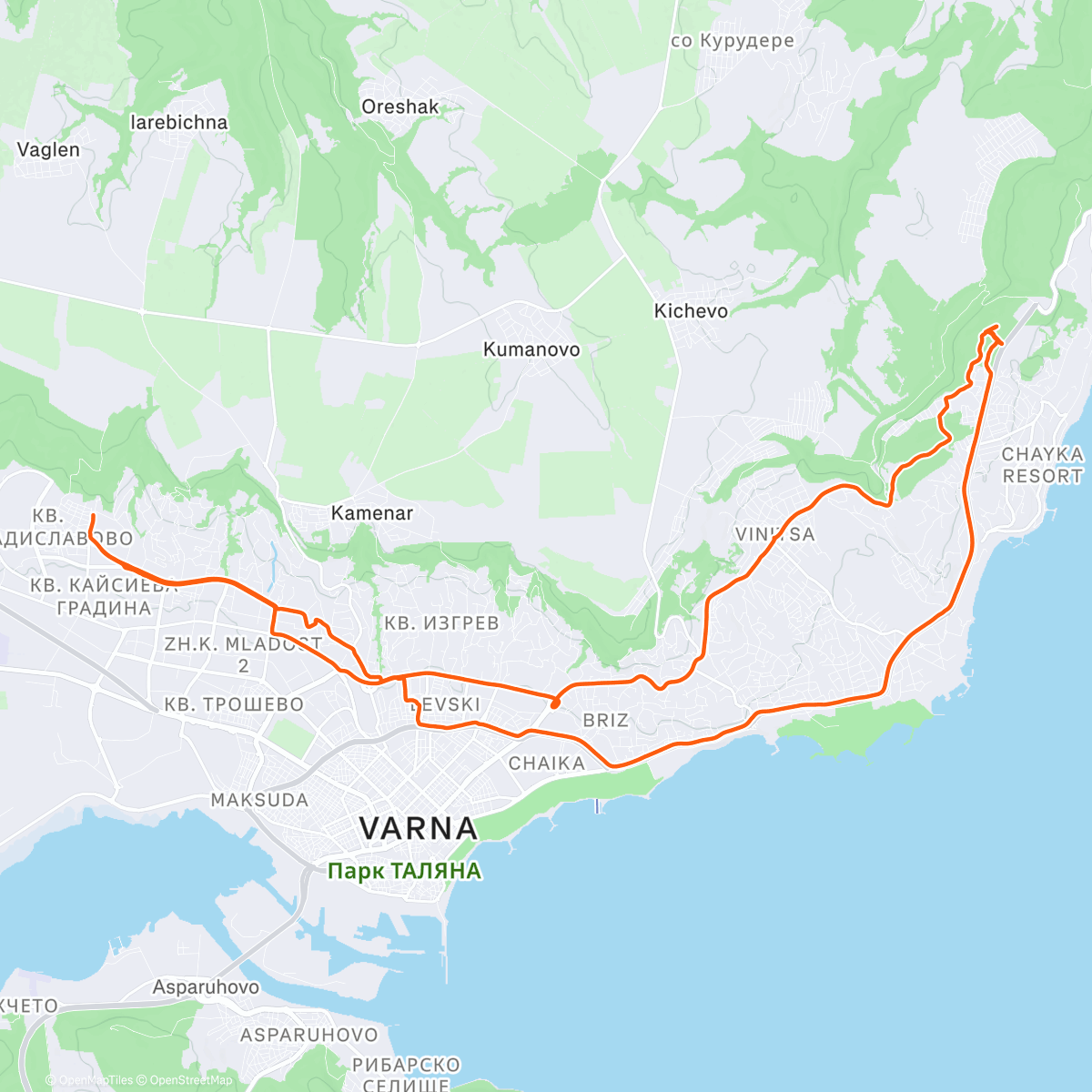 Map of the activity, Коледен пикник с КОЛОЕЗДЕНЕ ВАРНА