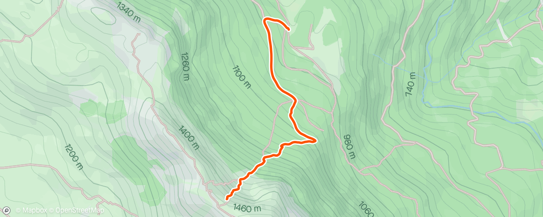Carte de l'activité Carrera de montaña por la tarde