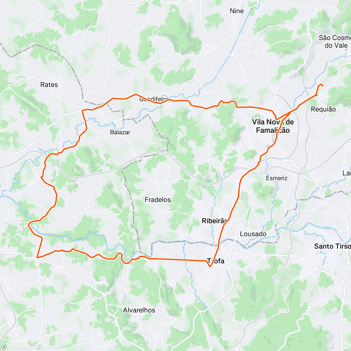 Map of the activity, Road Bike