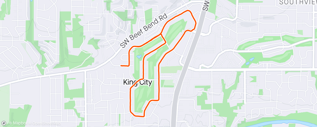 Map of the activity, Late evening walk