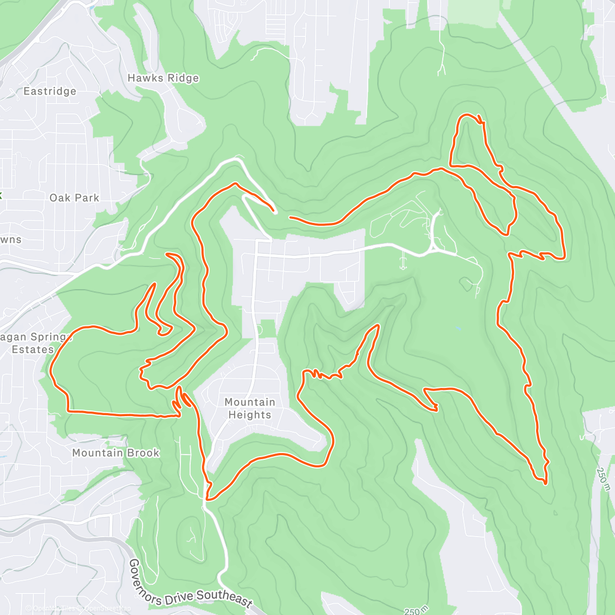 Карта физической активности (Mountain Mist Loop)