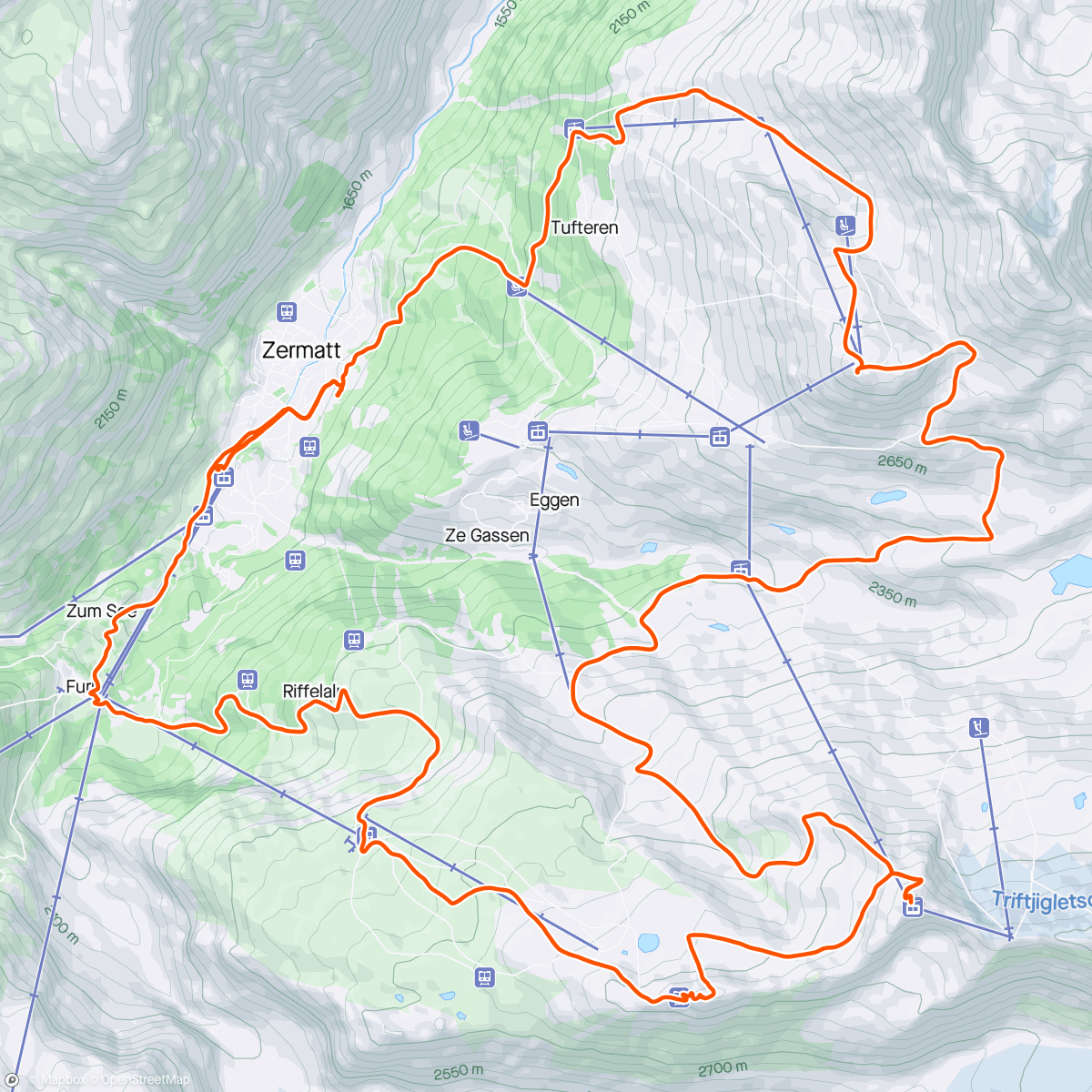 Map of the activity, Gornergrat/Hohtälli/Rothorn skin