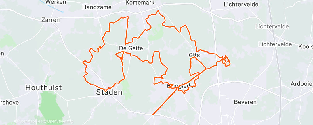 Map of the activity, Morning Mountain Bike Ride