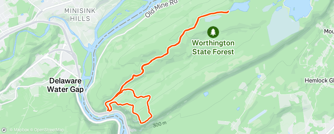 Map of the activity, Tammany and Sunfish Pond on a rainy day