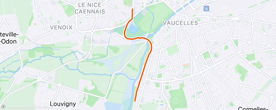 Map of the activity, Course à pied en soirée