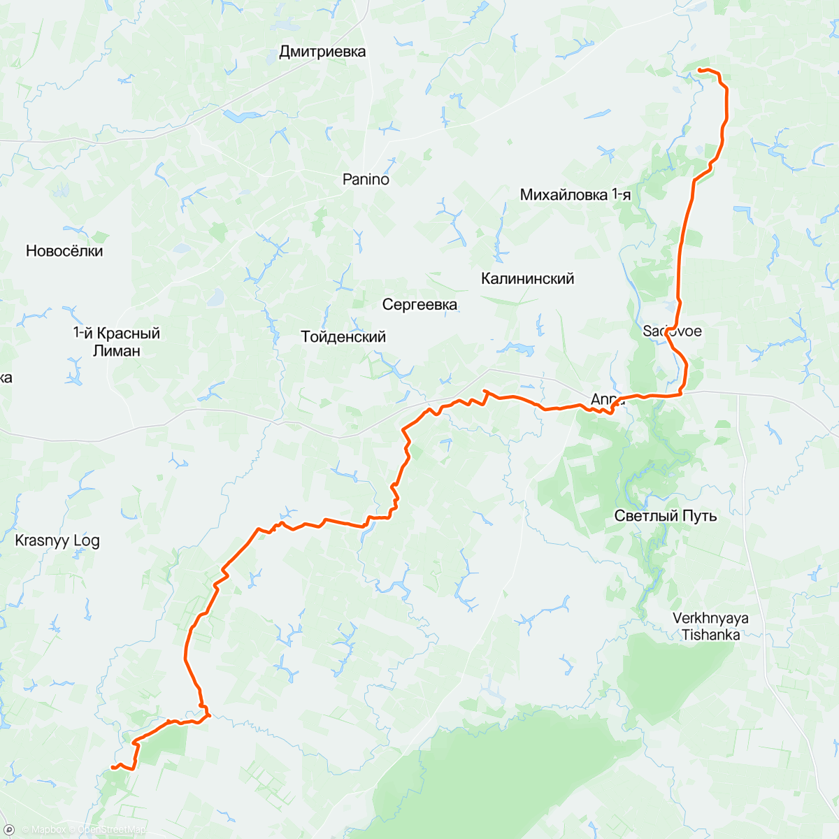 Map of the activity, Грязи - Лиски. День 3