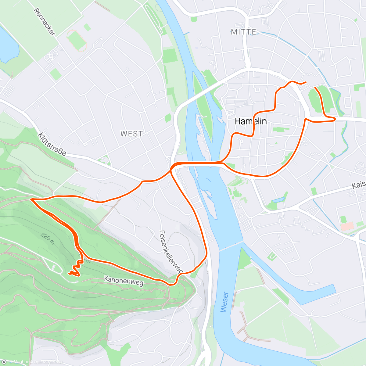 Map of the activity, Found a (steep) trail