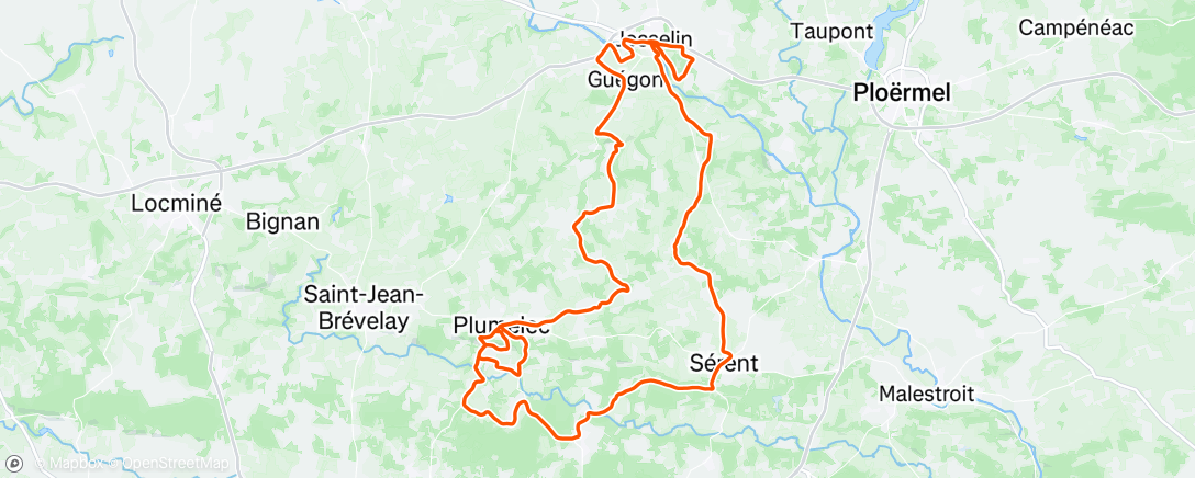 Map of the activity, Sortie vélo le midi