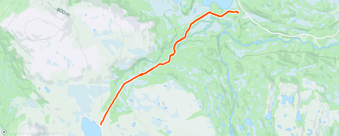 Map of the activity, Raudfjellvatnet